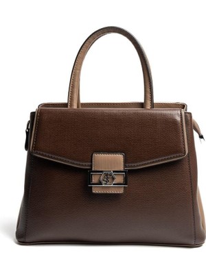 Silver & Polo SP1264 Kadın El Çantası Düz Kahve-Vizon