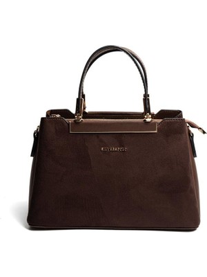 Silver & Polo SP913 Kadın El Çantası Süet Kahve