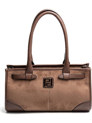 Silver & Polo SP1261 Kadın El Çantası Süet Kahve