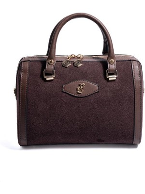 Silver & Polo SP1091 Kadın El Çantası Süet Kahve