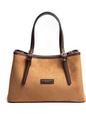 Silver & Polo SP1252 Kadın El Çantası Süet Taba-Kahve