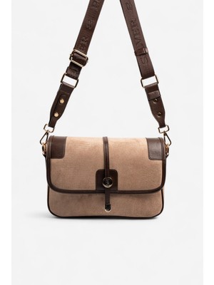 Silver & Polo SP1182 Kadın Çapraz Çanta Süet Vizon-Kahve