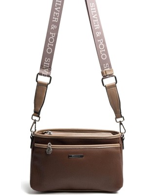 Silver & Polo SP1184 Kadın Çapraz Çanta Petek Kahve-Vizon