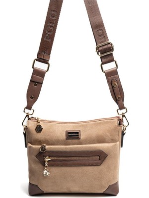 Silver & Polo SP1110 Kadın Çapraz Çanta Süet Vizon-Kahve