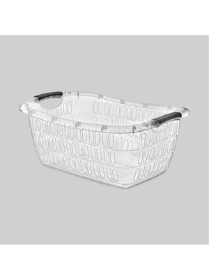 PremiumPort Şeffaf Köşeli Çamaşır Sepeti, 25 Lt, Hafif ve Şık Tasarım