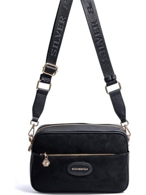 Silver & Polo SP1267 Kadın Çapraz Çanta Süet Siyah