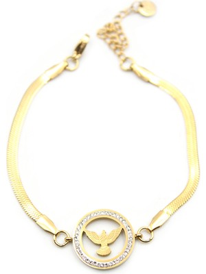 Royaleks Taşlı Anka Kuşu Bileklik - Altın