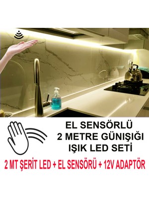 Allians El Yaklaşım Sensörlü LED Şerit Seti, 2 Metre, Günişığı, Pratik ve Şık