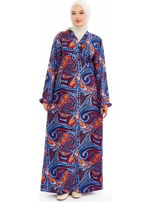 Melike Tekstil Pamuklu Viskon Desenli Ev-Namaz Elbisesi