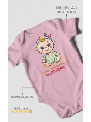 Morivo Kids Sakin Görünüyorum Aldanma! V2 Baskılı Bebek Zıbını – Çıtçıtlı Body | %100 Pamuk Kısa Kol