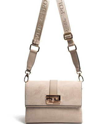 Silver & Polo Silver Polo Bej - Kum Süet Kadın Çapraz Çanta SP1009