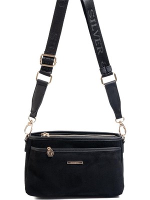 Silver & Polo SP1184 Kadın Çapraz Çanta Süet Siyah