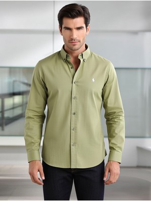 Quero Keten Pamuk Düğmeli Yaka Gömlek