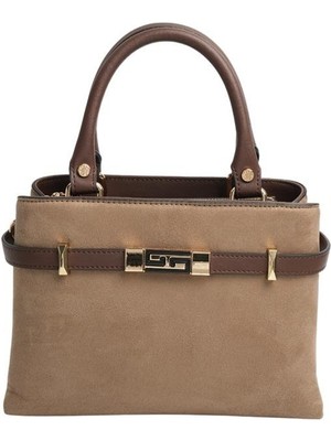 Silver & Polo SP1149 Kadın El Çantası Süet Vizon-Kahve