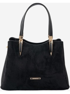 Silver & Polo SP1205 Kadın El Çantası Süet Siyah