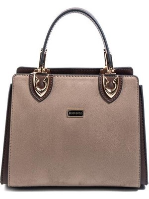 Silver & Polo SP1133 Kadın El Çantası Süet Vizon-Kahve