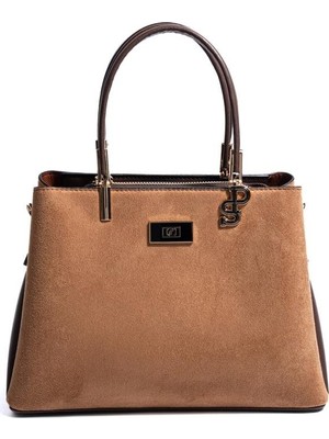 Silver & Polo SP1098 Kadın El Çantası Süet Taba-Kahve