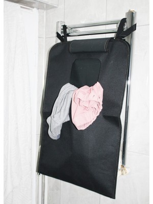 PremiumPort Pratik Kapı Arkası Askılı Çamaşır Sepeti ve Fermuarlı Çanta