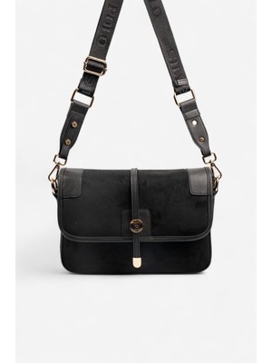 Silver & Polo SP1182 Kadın Çapraz Çanta Süet Siyah