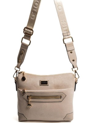 Silver & Polo Silver Polo Bej - Kum Süet Kadın Çapraz Çanta SP1110