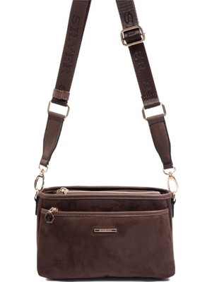 Silver & Polo SP1184 Kadın Çapraz Çanta Süet Kahve