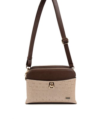 Silver & Polo SP623 Kadın Çapraz Çanta Logolu Nut-Kahve