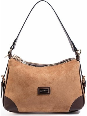 Silver & Polo SP1269 Kadın Omuz Çantası Süet Taba-Kahve