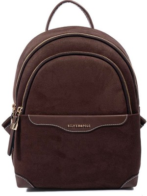 Silver & Polo SP1265 Kadın Sırt Çantası Süet Kahve