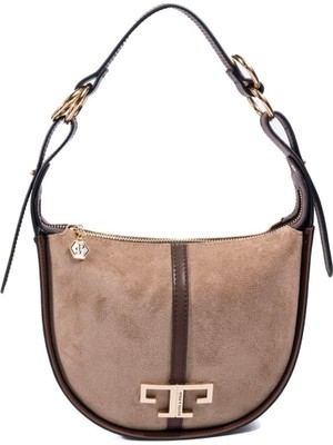 Silver & Polo SP1270 Kadın Omuz Çantası Süet Vizon-Kahve