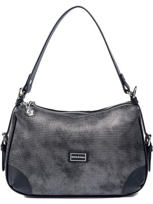 Silver & Polo SP1269 Kadın Omuz Çantası Petek M.gümüş-Siyah