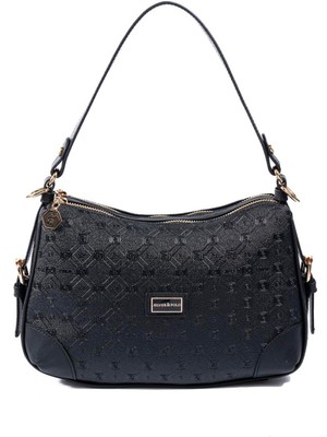 Silver & Polo SP1269 Kadın Omuz Çantası Logolu Siyah