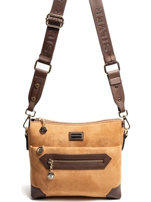 Silver & Polo SP1110 Kadın Çapraz Çanta Süet Taba-Kahve