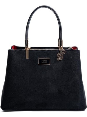 Silver & Polo SP1098 Kadın El Çantası Süet Siyah