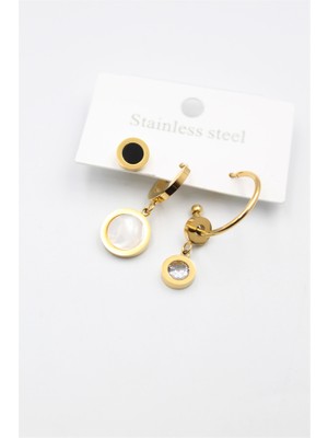 Royaleks 3'lü Blg Küpe - Altın