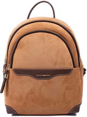 Silver & Polo SP1265 Kadın Sırt Çantası Süet Taba-Kahve