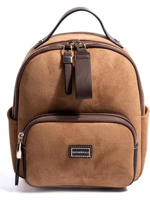 Silver & Polo SP1130 Kadın Sırt Çantası Süet Taba-Kahve