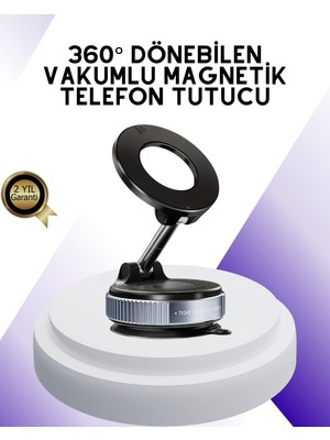 Verto Manyetik Araç Telefon Tutucu 360 Derece Dönebilen Vakumlu Stand