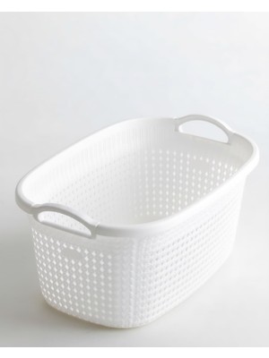 PremiumPort 35 Lt Örgü Desenli Plastik Çamaşır Sepeti, Pratik ve Şık Tasarım