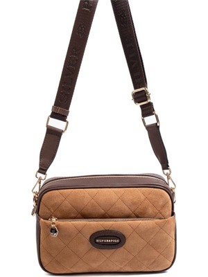 Silver & Polo SP1267 Kadın Çapraz Çanta Süet Taba-Kahve