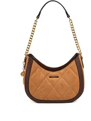 Silver & Polo SP1168 Kadın Omuz Çantası Süet Taba-Kahve