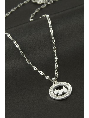 Marsilyan Köpek Zirkon Taşlı Kolye