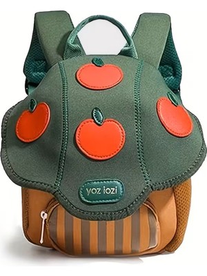 Hüvendo Hafif Sırt Destekli Miniklere Özel Şirin Kreş Sırt Çantası Kahve/yeşil