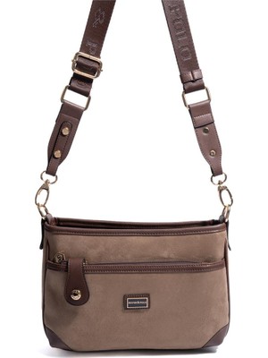 Silver & Polo SP1160 Kadın Çapraz Çanta Süet Vizon-Kahve