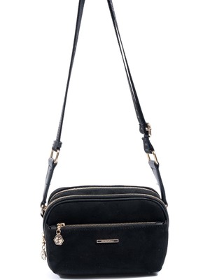 Silver & Polo SP1162 Kadın Çapraz Çanta Süet Siyah