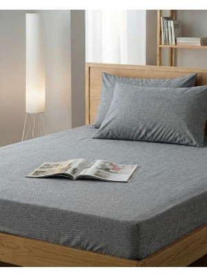 Ladybella Lastikli Yatak Çarşafı Lastikli Penye Çarşaf + 1 Adet Yastık Kılıfı Tek Kişilik One Size