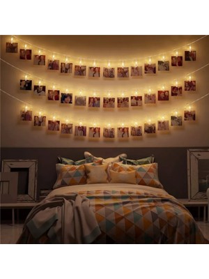 Allians 1,5m Pilli LED Fotoğraf Mandalları, Çocuk Odası Aydınlatma ve Dekorasyon