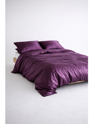 Senfoni Luxe Deep Violet %100 Mat Pamuk Saten Çift Kişilik Nevresim Takımı