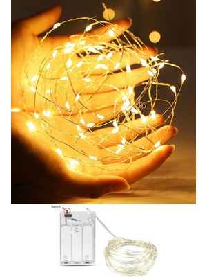 Allians Sarı Peri LED Dekoratif Tel LED Işık, Pilli, Animasyonlu, 5 Metre