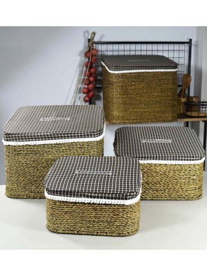 PremiumPort Pratik ve Şık 4 Parça Çok Amaçlı Çamaşır Sepeti Seti