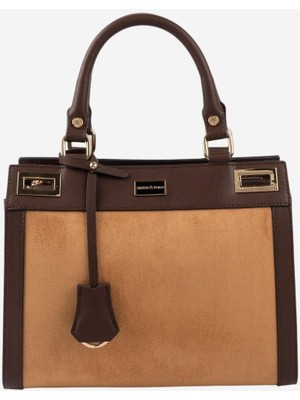 Silver & Polo SP1174 Kadın El Çantası Süet Taba-Kahve